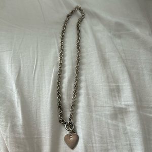 Sterling silver heart chain necklace